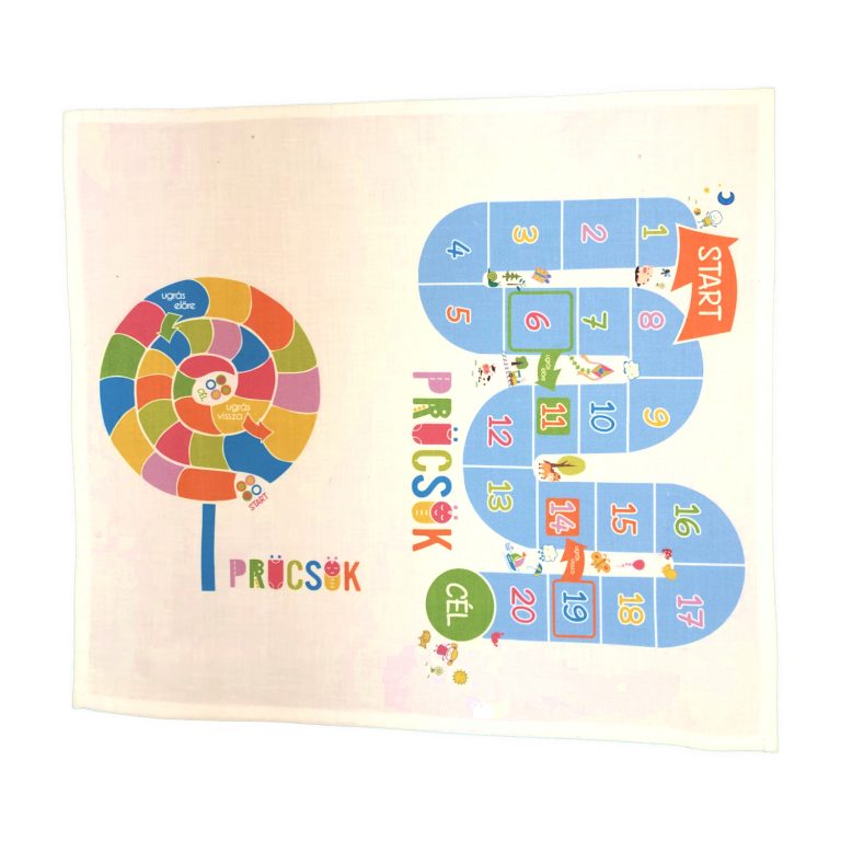 Textil társasjáték, bábokkal